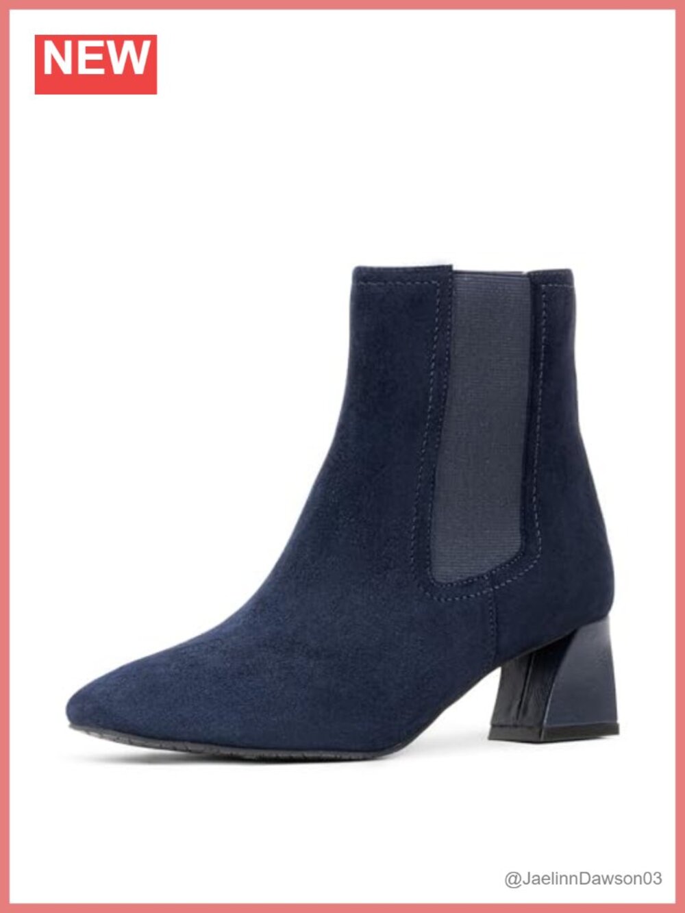 Chelsea Ankle Bootie Suede Square Toe Memory Foam Comfort